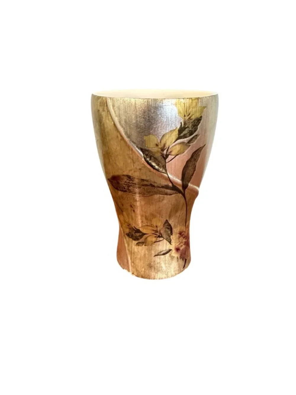 Croscill Floral Vase Tumbler Tapered Design Home Decor Silver Platinum Accents